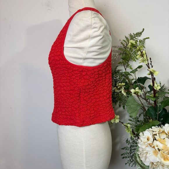 Anthropologie Textured Racerback Tank in Red | Medium | New NwT - Picture 6 of 10